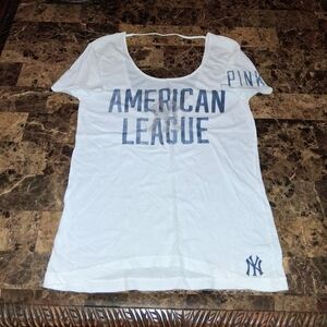 PINK Victoria's Secret White American League Women's Top